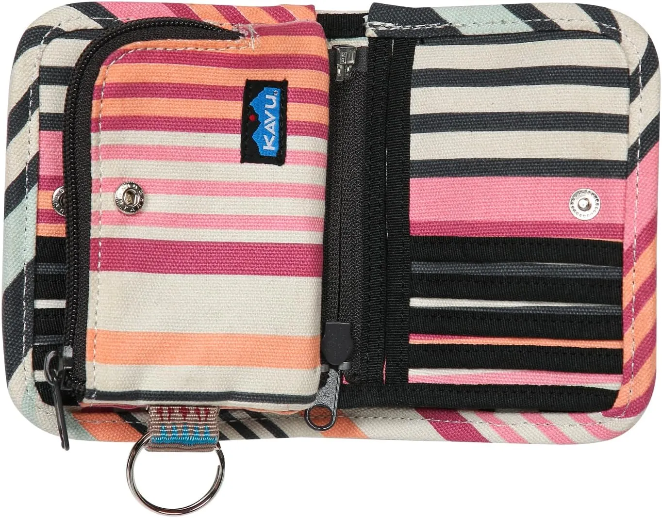 KAVU Zippy Wallet Bi Fold Zip Clutch With Removable Coin Pouch