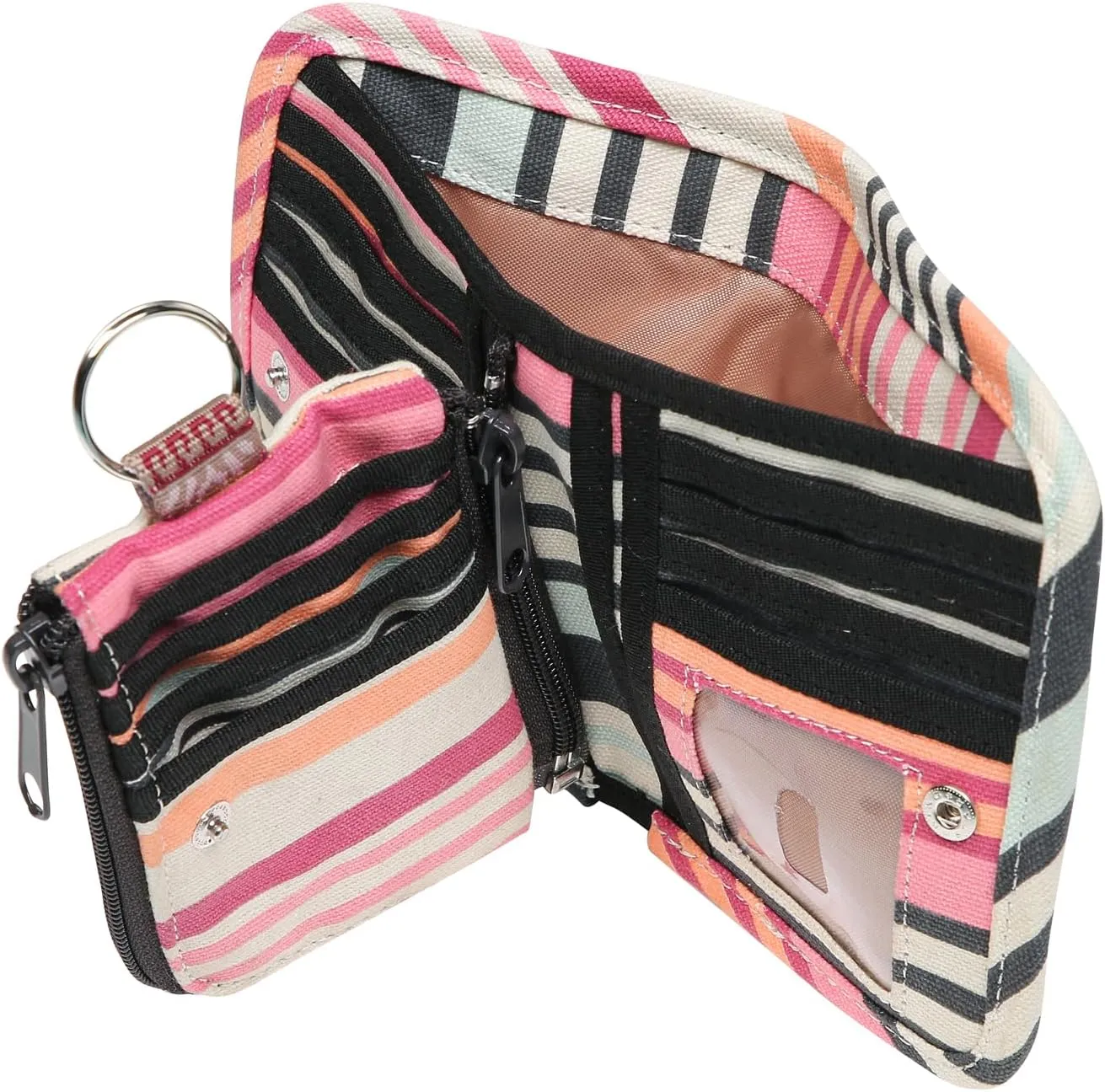 KAVU Zippy Wallet Bi Fold Zip Clutch With Removable Coin Pouch