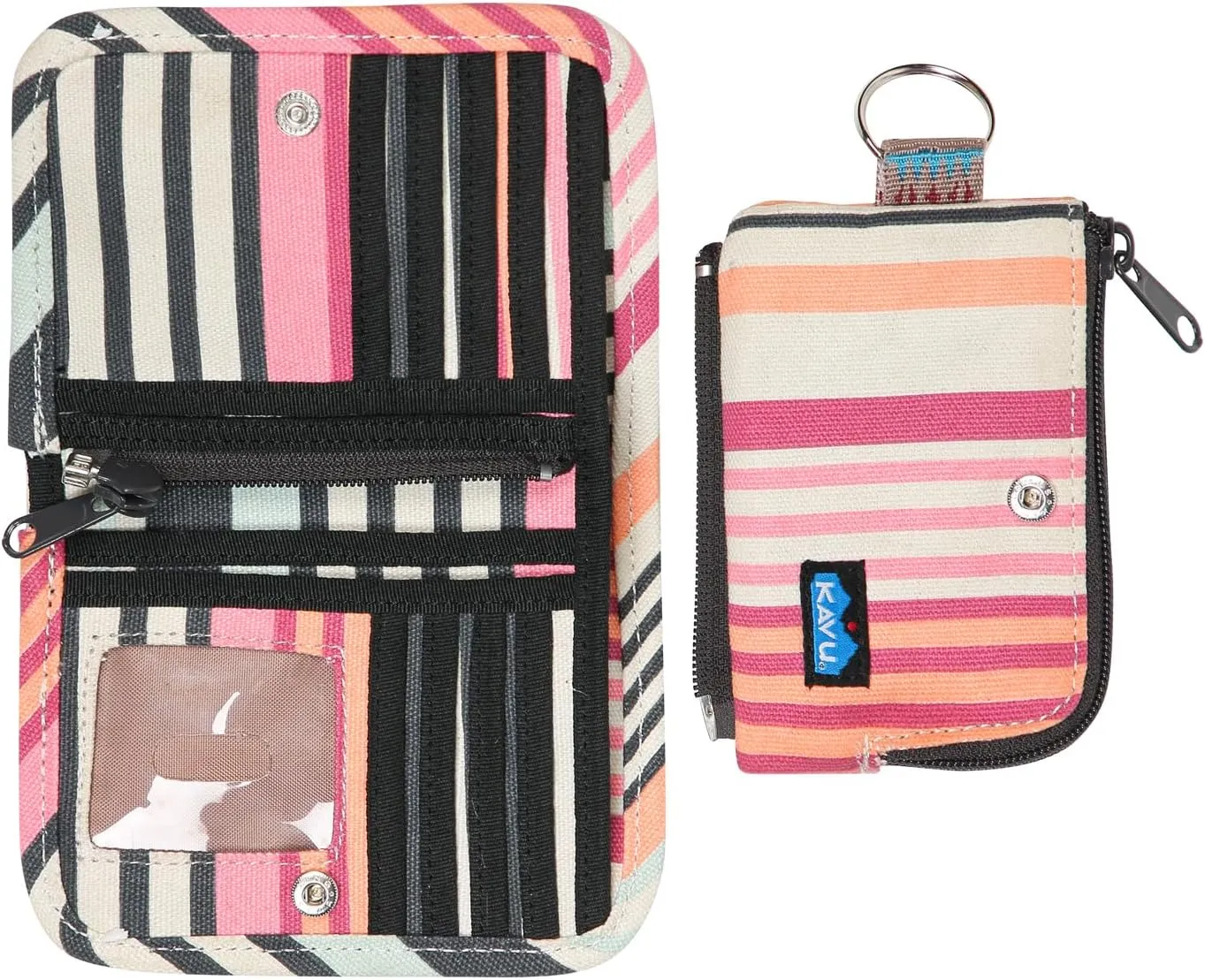 KAVU Zippy Wallet Bi Fold Zip Clutch With Removable Coin Pouch