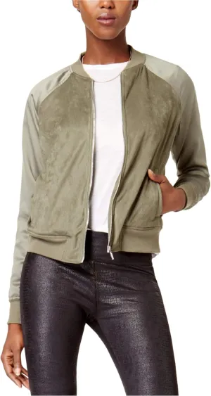 kensie Womens Faux Suede Bomber Jacket