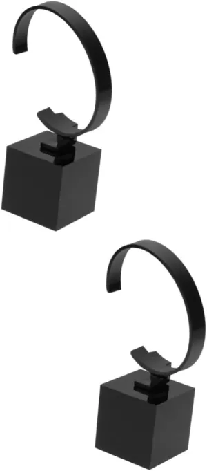 KESYOO 2 Pcs Bangle Holder Bracelets Log Watch Holder Hanger Necklace Holder Display Kit Display Stands Monitor Chain Bracelet Watch Bracelet Holder Stand Velvet Winder Black