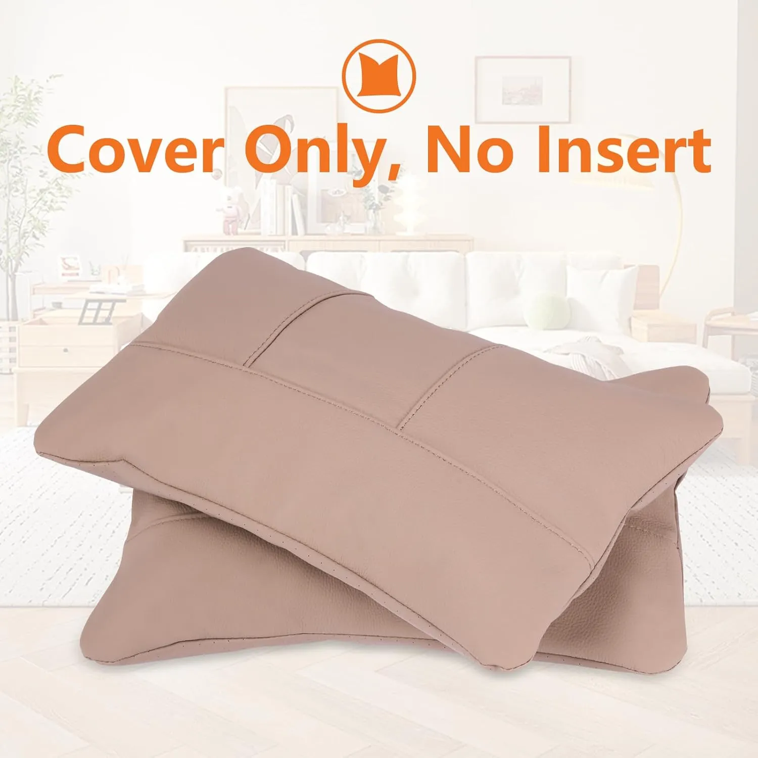 Kidol & Shellder Genuine Leather Pillow Cover 12x20 - Luxury Full Grain Cowhide Pillow Covers for Couch Sofa Bed - Soft Durable Decorative Throw Pillow Covers with Hidden Zipper (Africano)