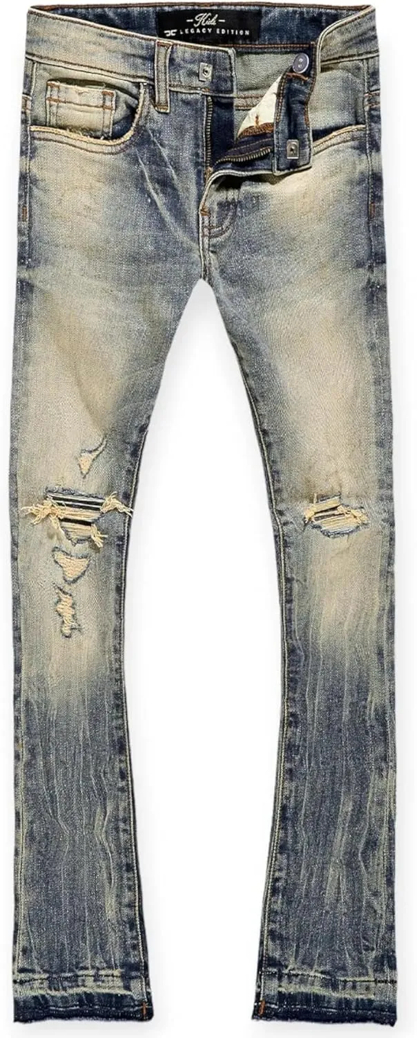 Kids Sean Knee Shred Stacked Jeans (Vintage)