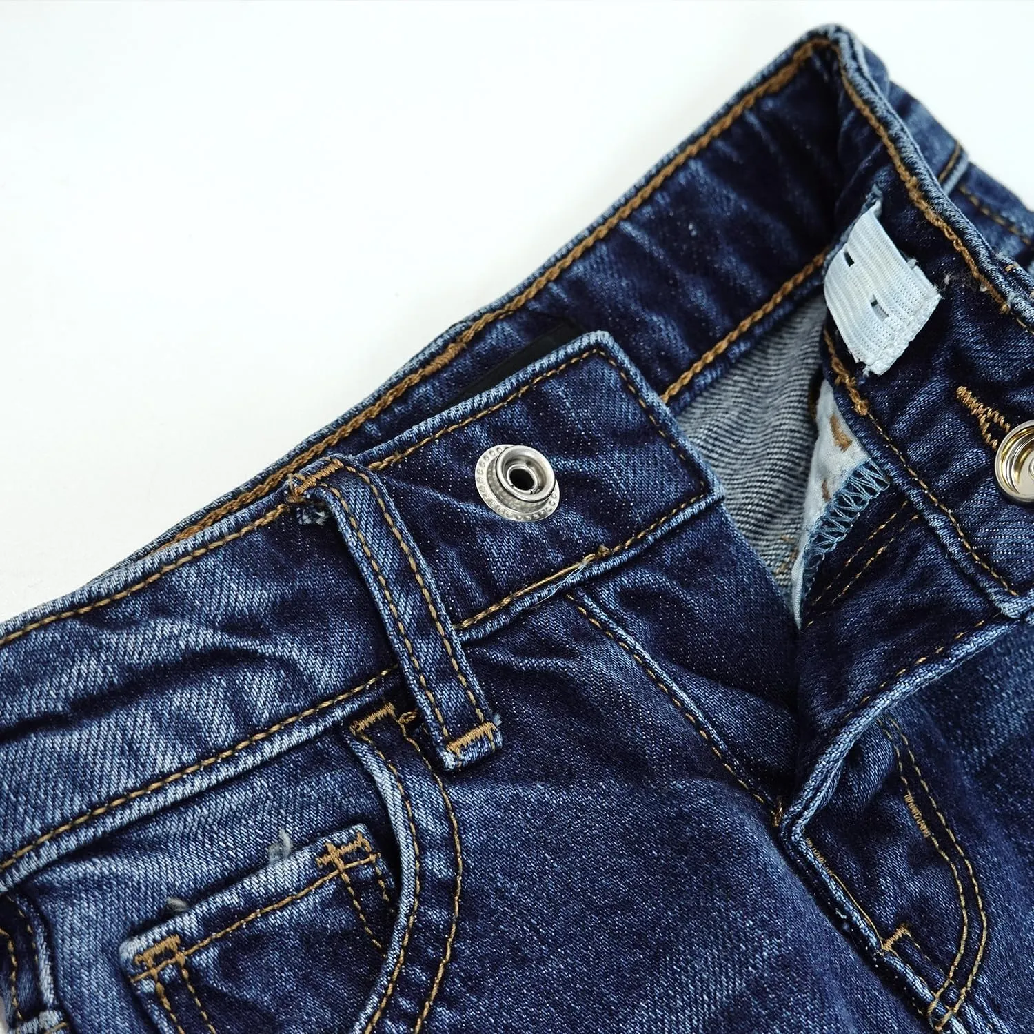 KIDSCOOL SPACE Infant Jeans,Baby Toddler Elastic Band Inside with D-Ring Distressed Soft Denim Pants