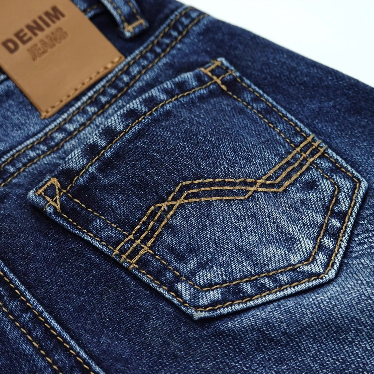 KIDSCOOL SPACE Infant Jeans,Baby Toddler Elastic Band Inside with D-Ring Distressed Soft Denim Pants