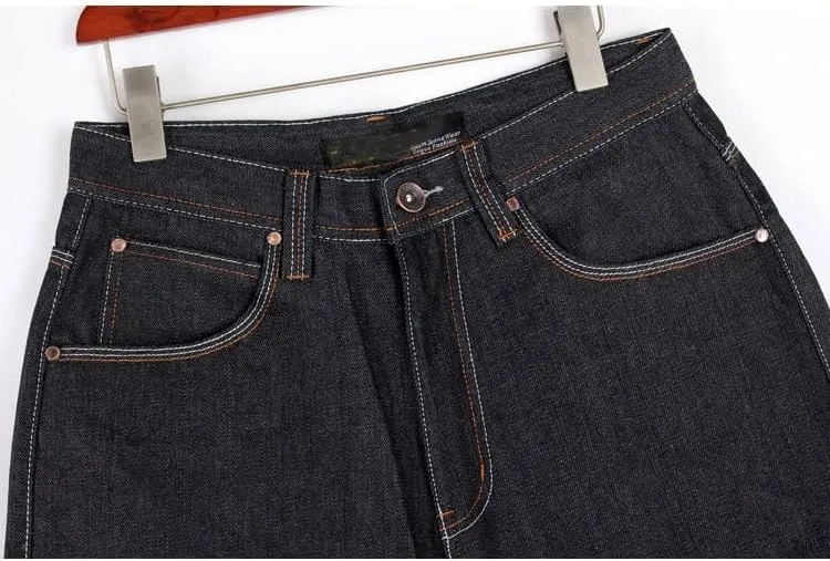 Kinghua Baggy Jean Shorts for Men Casual Loose Fit Hip Hop Skateboard Denim Shorts