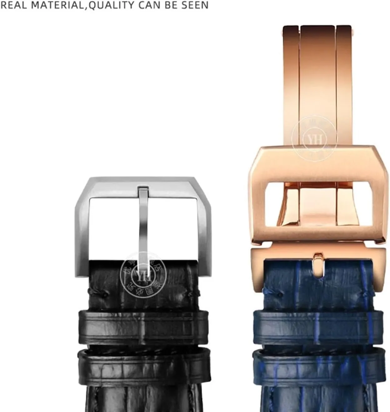 KLVN 20mm 21mm 22mm Cowhide Leather Watch Band Replacement for IWC Portugieser Porotfino Family PILOT'S Watches Strap Folding Buckle