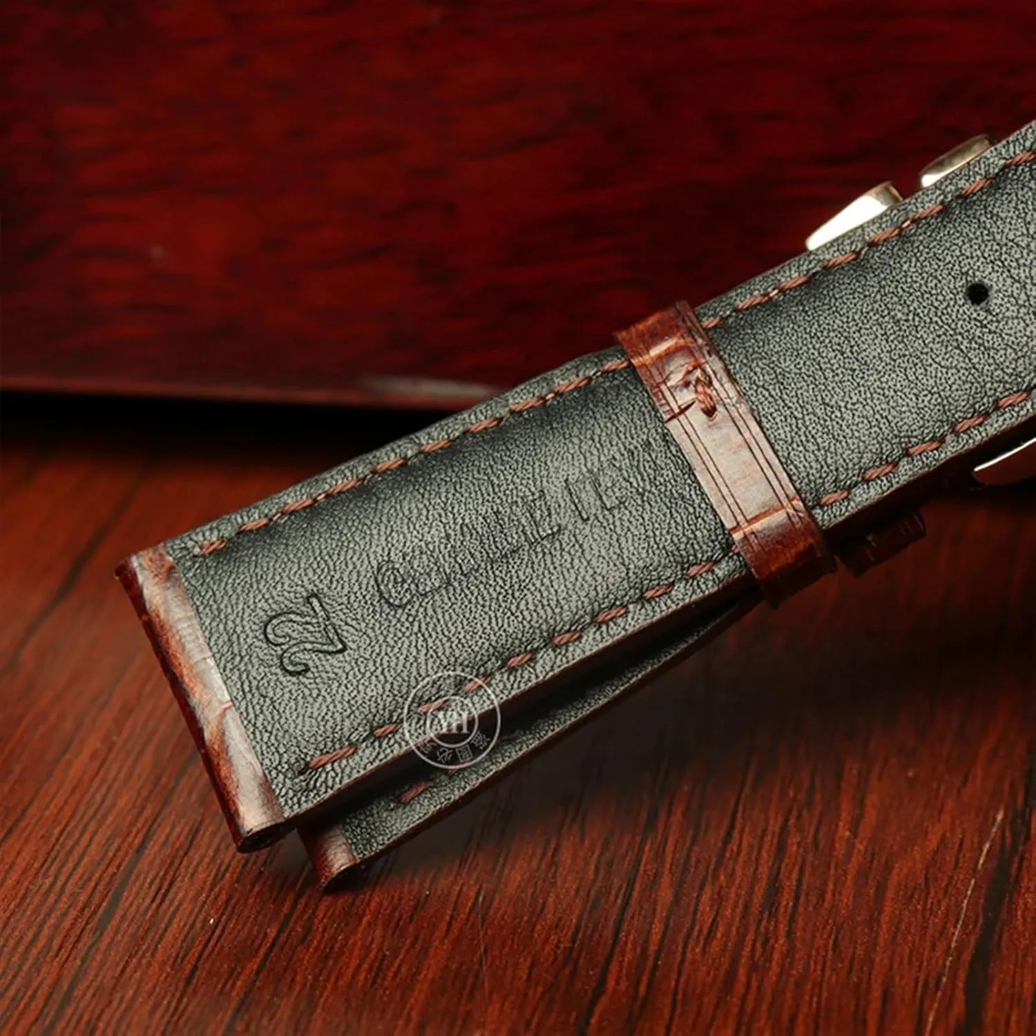 KLVN 20mm 21mm 22mm Cowhide Leather Watch Band Replacement for IWC Portugieser Porotfino Family PILOT'S Watches Strap Folding Buckle