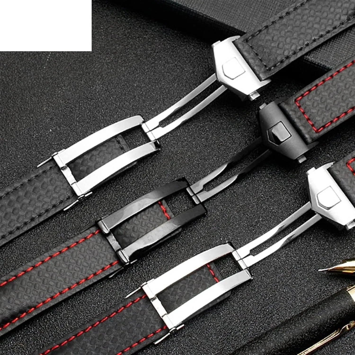 KLVN Carbon fiber pattern Genuine Leather Strap 20mm 22m For TAG HEUER MONACO Series watchband wristwatches band leather watch bracelet