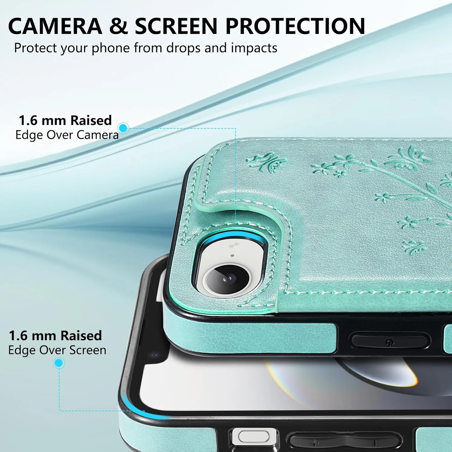 Korecase for iPhone 16E Wallet Case with Card Holder, Back Flip Protective Phone Case Cover for iPhone 16e (SE4) 2025,Blue