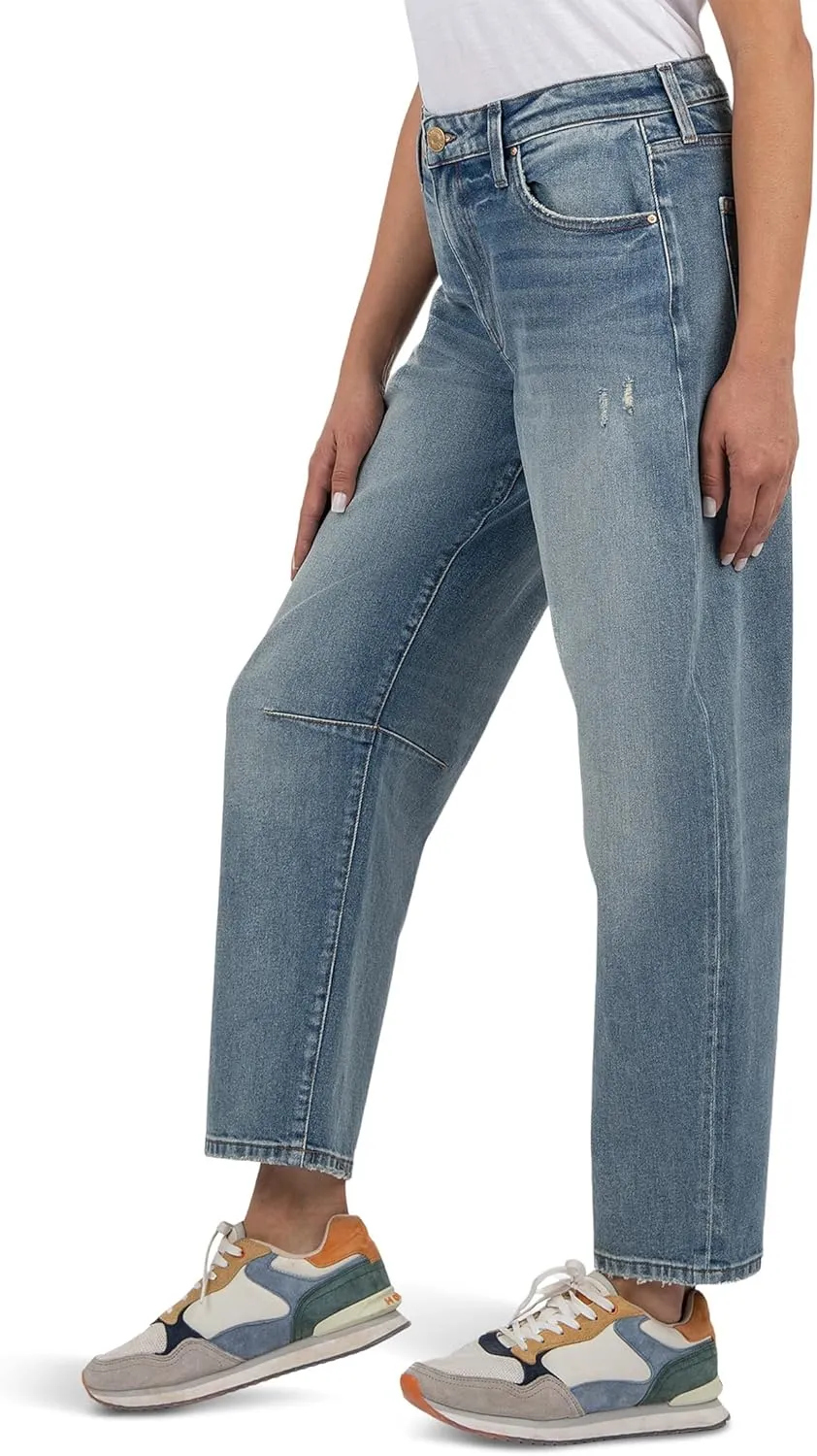 KUT from the Kloth Women's Ashley High Rise Slouchy Barrel Straight Leg