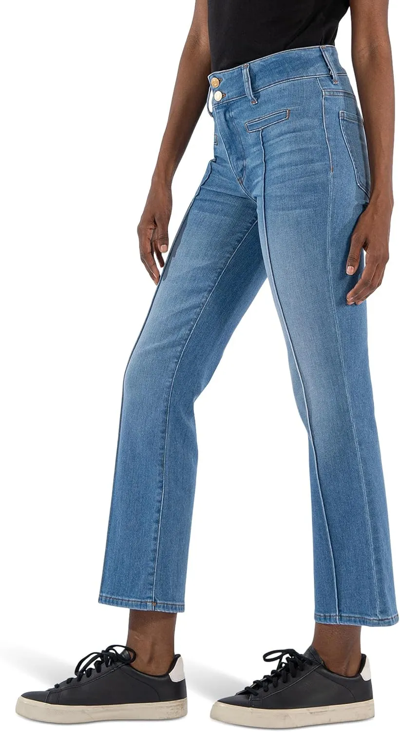KUT from the Kloth Women's Kelsey High-Rise Ankle Flare-frt Welt-Double Button Wb