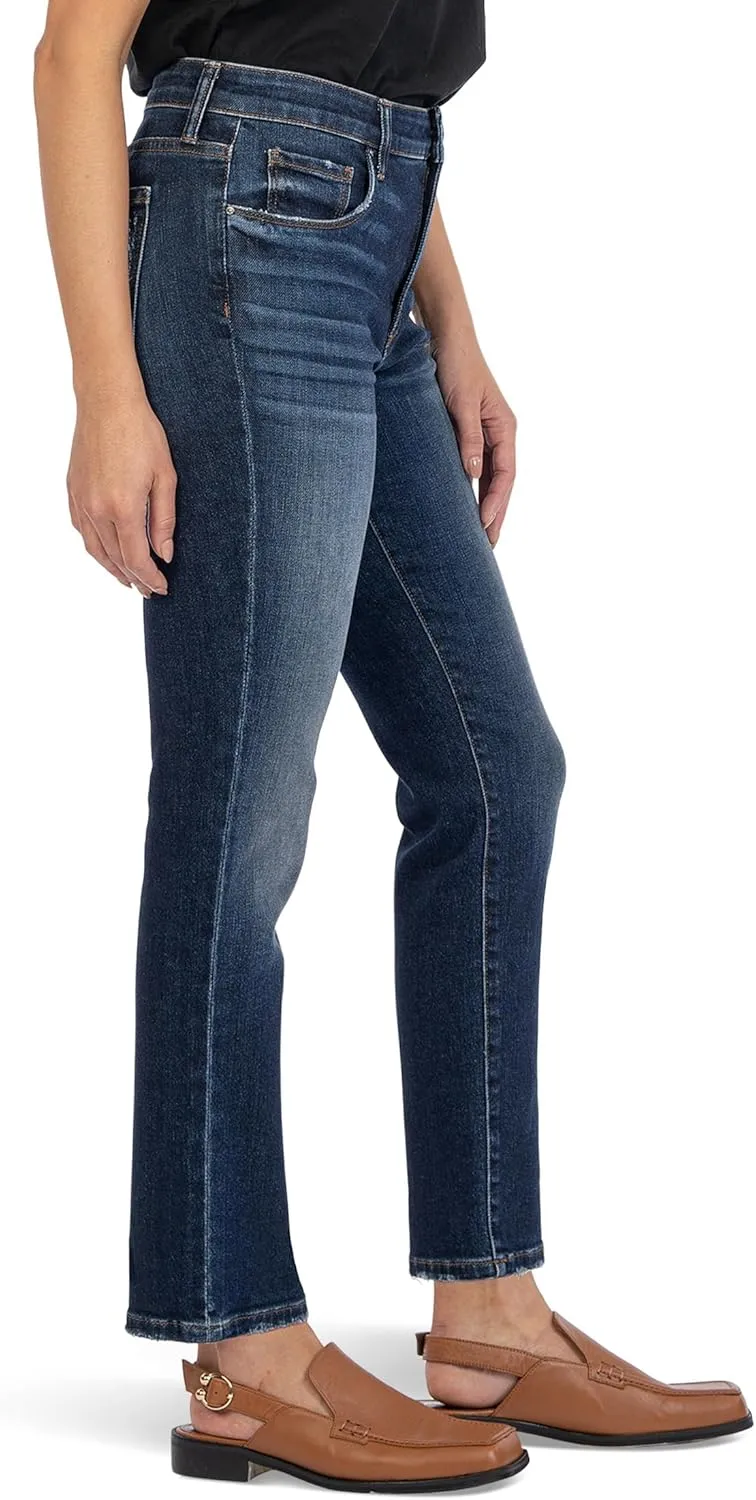 KUT from the Kloth Women's Reese High Rise Fab Ab Ankle Straight Long Inseam Regular Hem