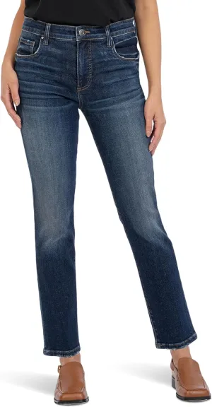 KUT from the Kloth Women's Reese High Rise Fab Ab Ankle Straight Long Inseam Regular Hem