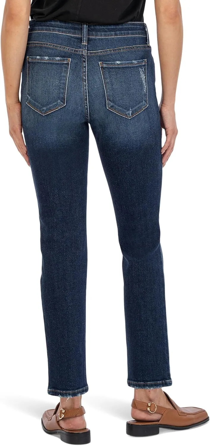 KUT from the Kloth Women's Reese High Rise Fab Ab Ankle Straight Long Inseam Regular Hem