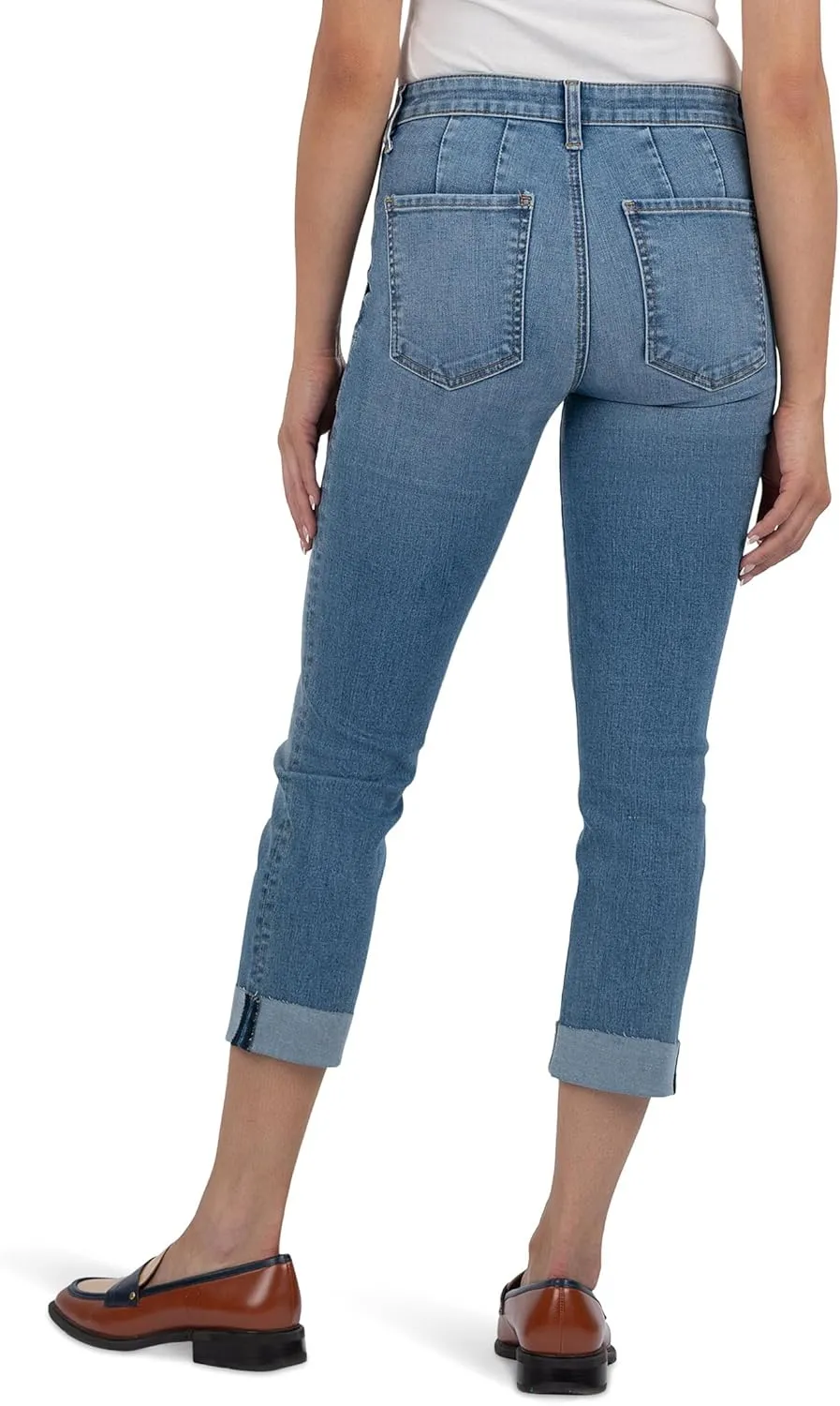 KUT from the Kloth Women's Stevie Crop Straight Leg with Pork Chop Pocket