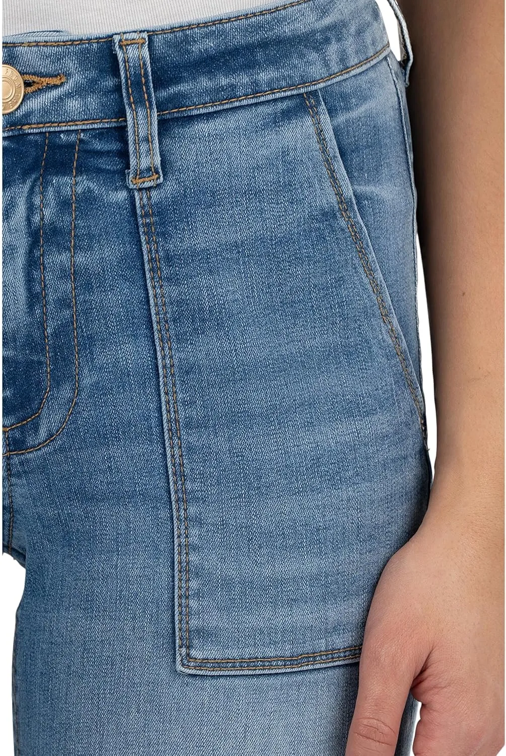 KUT from the Kloth Women's Stevie Crop Straight Leg with Pork Chop Pocket