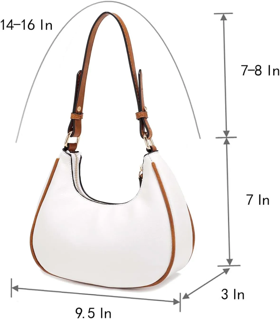 LA TERRE Small Crescent Shoulder Bag Under the Arm Purse Handbag for Women