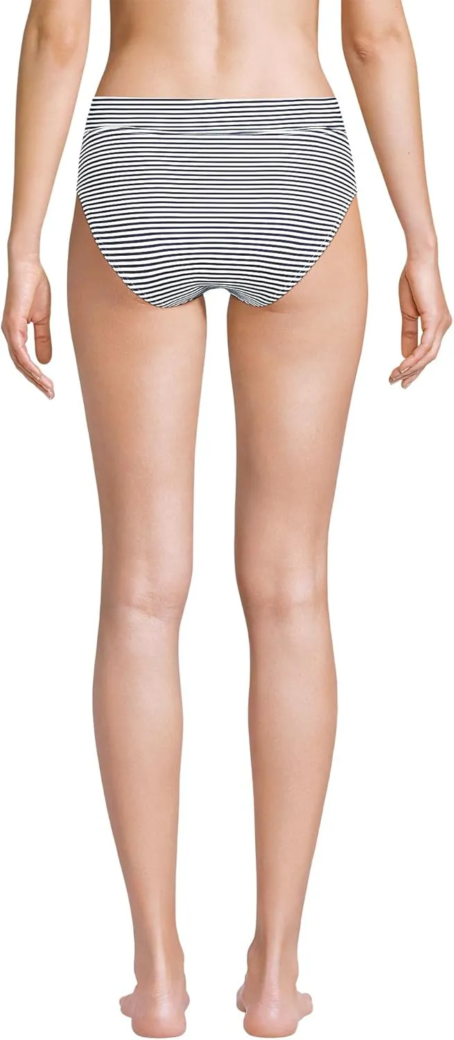 Lands' End Women's Chlorine Resistant Pinchless High Waisted Bikini Bottoms