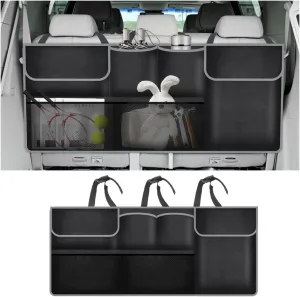 Large Capacity Car Trunk Organizer,Six Pockets Trunk Storage Organizer with Adjustable Straps,Wear-Resistant Oxford Fabric Hanging Trunk Organizer for Car Truck SUV
