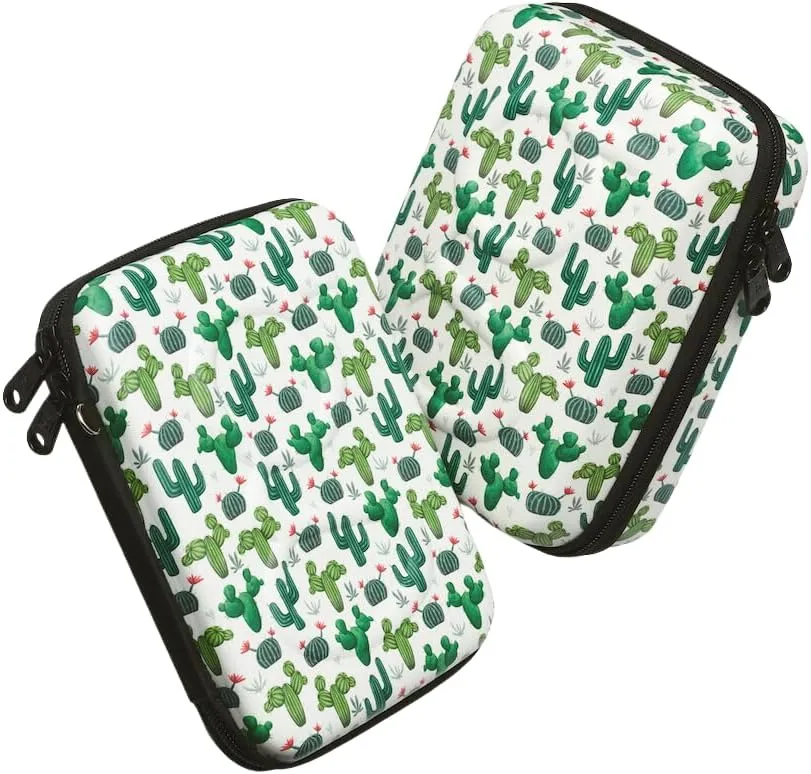 Large Diabetes Travel Case Hard Shell, Organizer for Glucose Monitor, Insulin Pen, BGL Strips, Syringe, Needles & Diabetic Supplies, Premium & Durable with Extra Compartment, Cactus