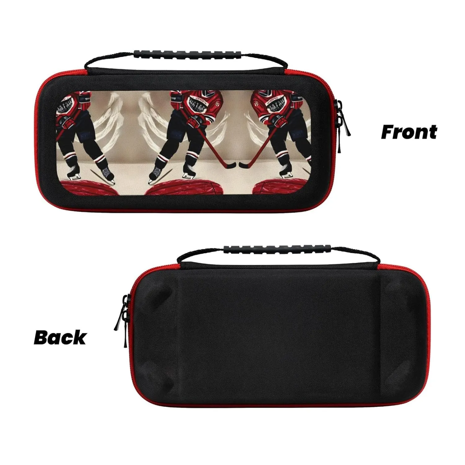 LASPEET Hockey Sports Carrying Case For Switch Oled,Hardshell Storage Bag With 20 Game Cartridges For Switch Console