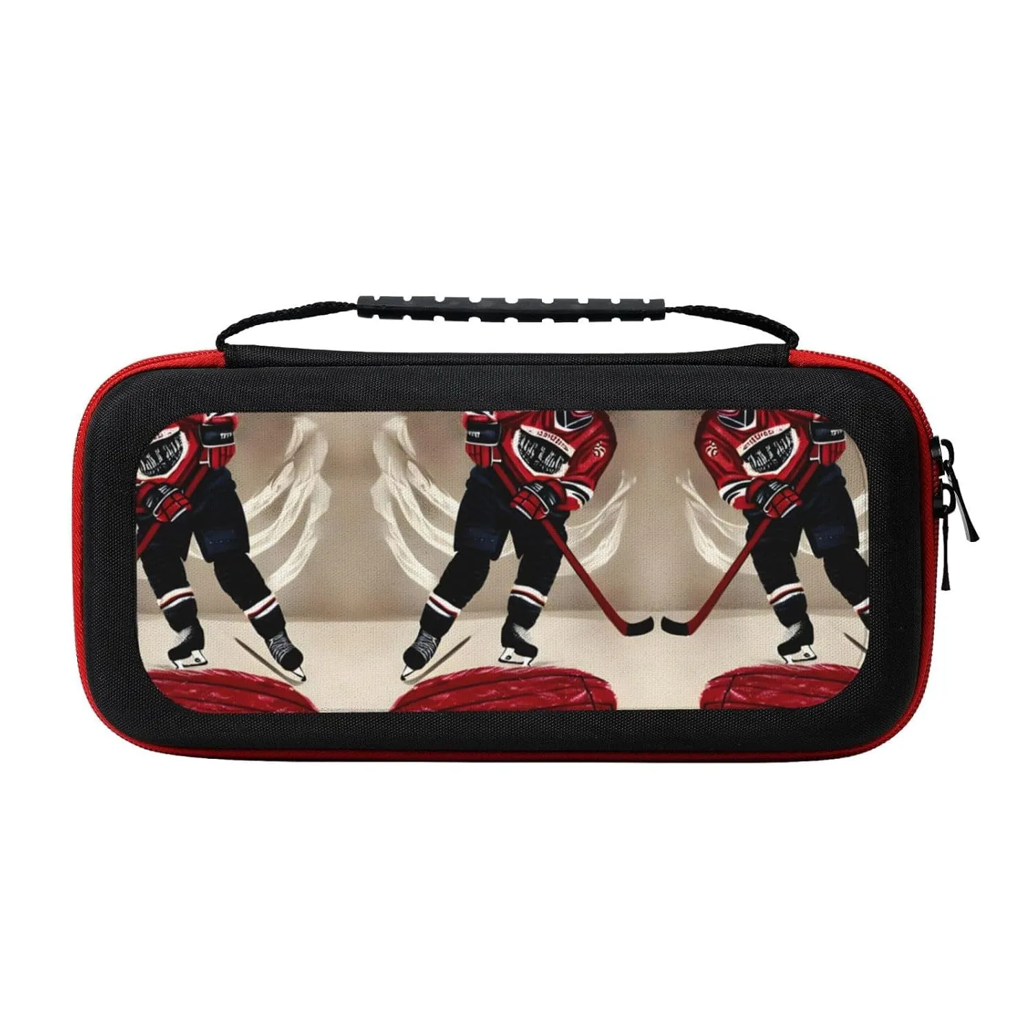 LASPEET Hockey Sports Carrying Case For Switch Oled,Hardshell Storage Bag With 20 Game Cartridges For Switch Console