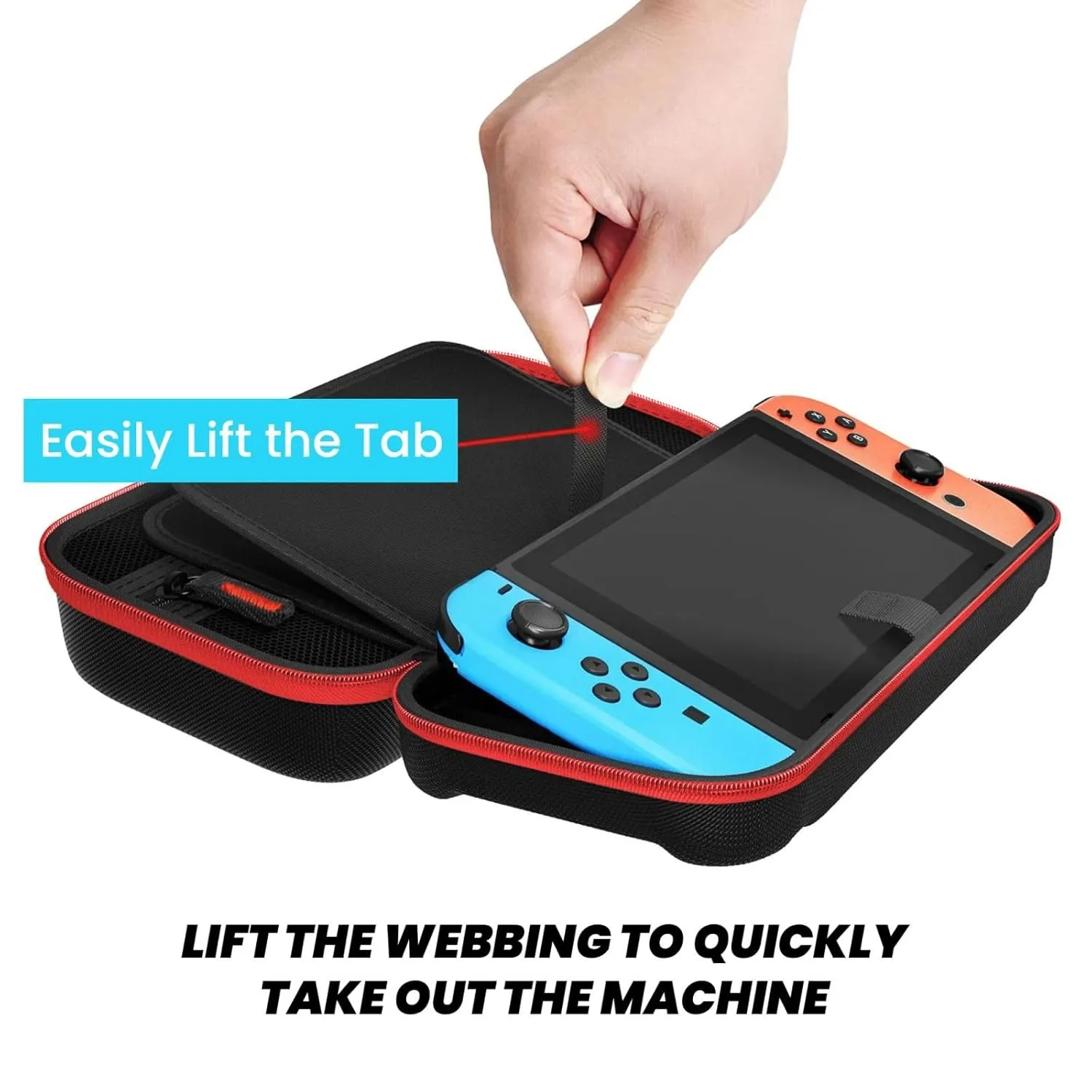 LASPEET Hockey Sports Carrying Case For Switch Oled,Hardshell Storage Bag With 20 Game Cartridges For Switch Console