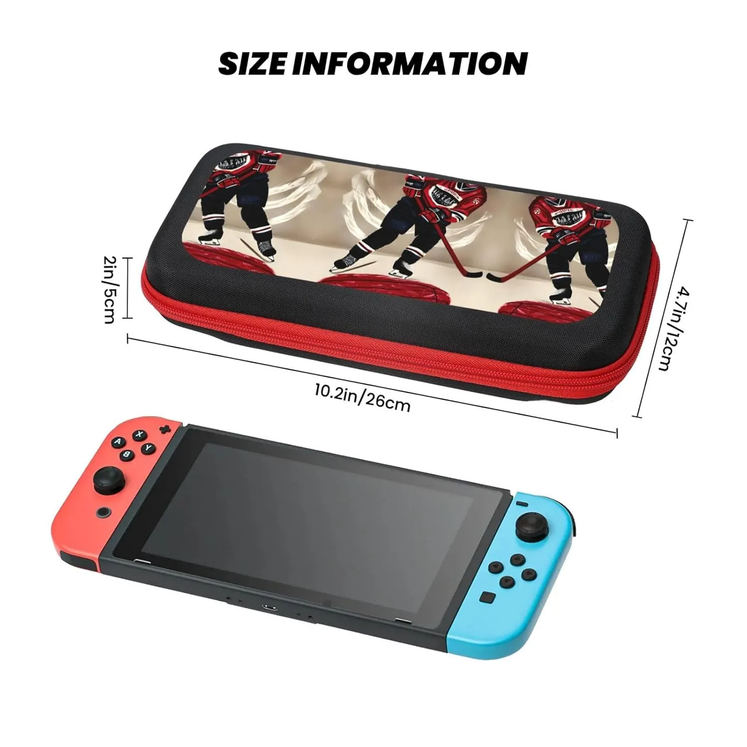 LASPEET Hockey Sports Carrying Case For Switch Oled,Hardshell Storage Bag With 20 Game Cartridges For Switch Console