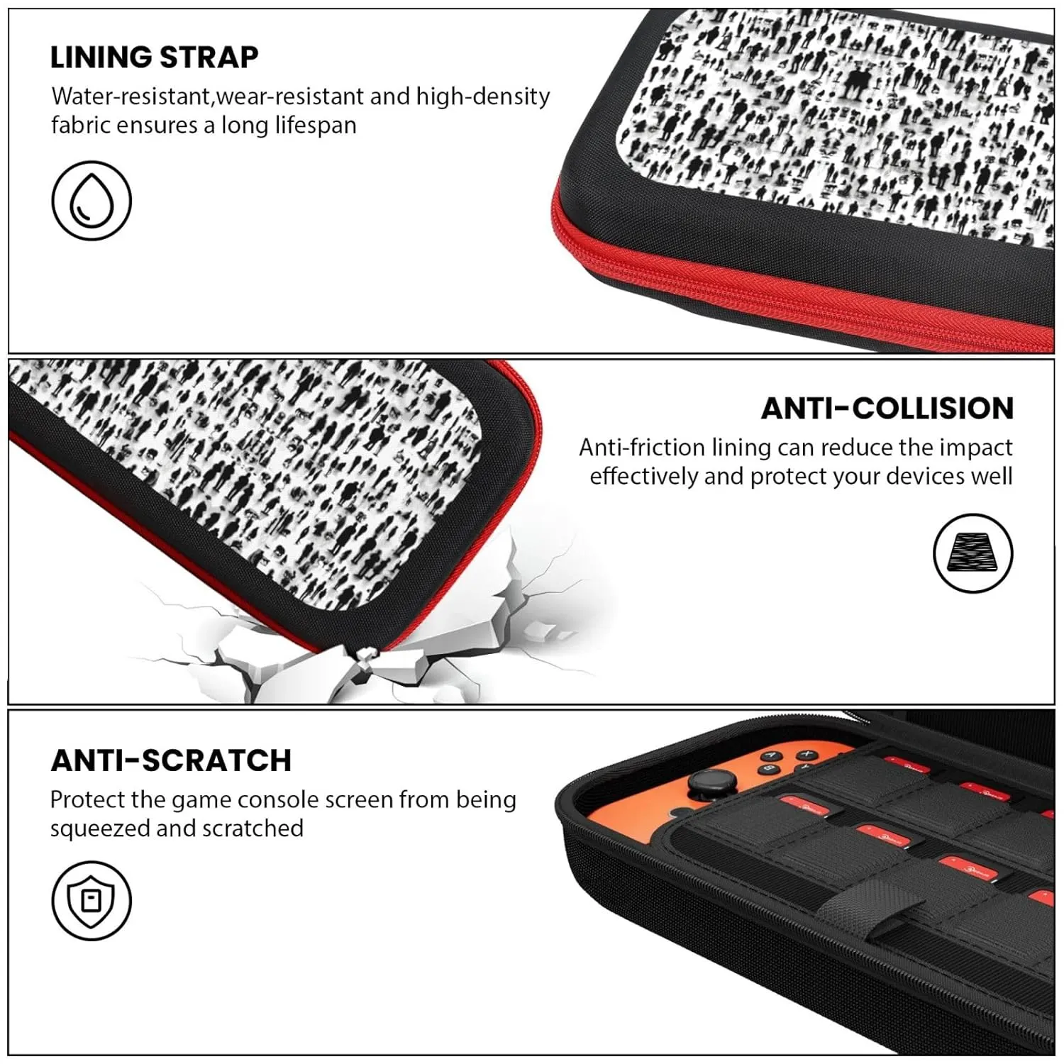 LASPEET Wrestlers Sports Carrying Case For Switch Oled,Hardshell Storage Bag With 20 Game Cartridges For Switch Console
