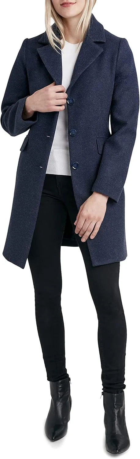 Laundry by Shelli Segal Women's Faux Wool Coat with Notch Collar