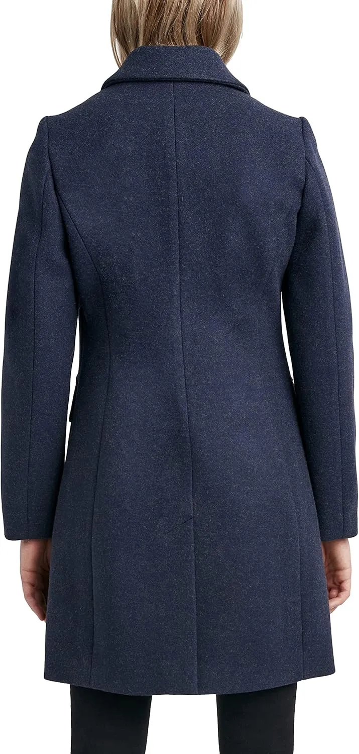 Laundry by Shelli Segal Women's Faux Wool Coat with Notch Collar