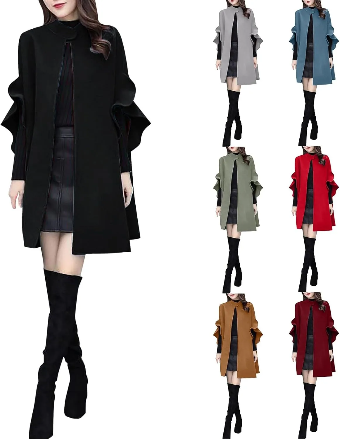 LCMTWX Women's 2023 Fashion Winter Coat Office Sleeveless Button Woolen Jacket Coat Winter Coat Women Womens Trench Coat