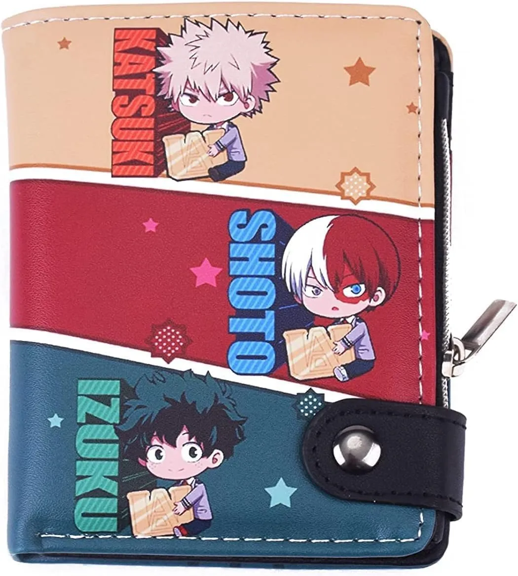 Leather Anime Wallet, Leather Wallet Purse, Hallowene Credit Card Holder Christmas Gifts For Kids