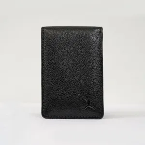 Leather Magnetic Card Holder - Black