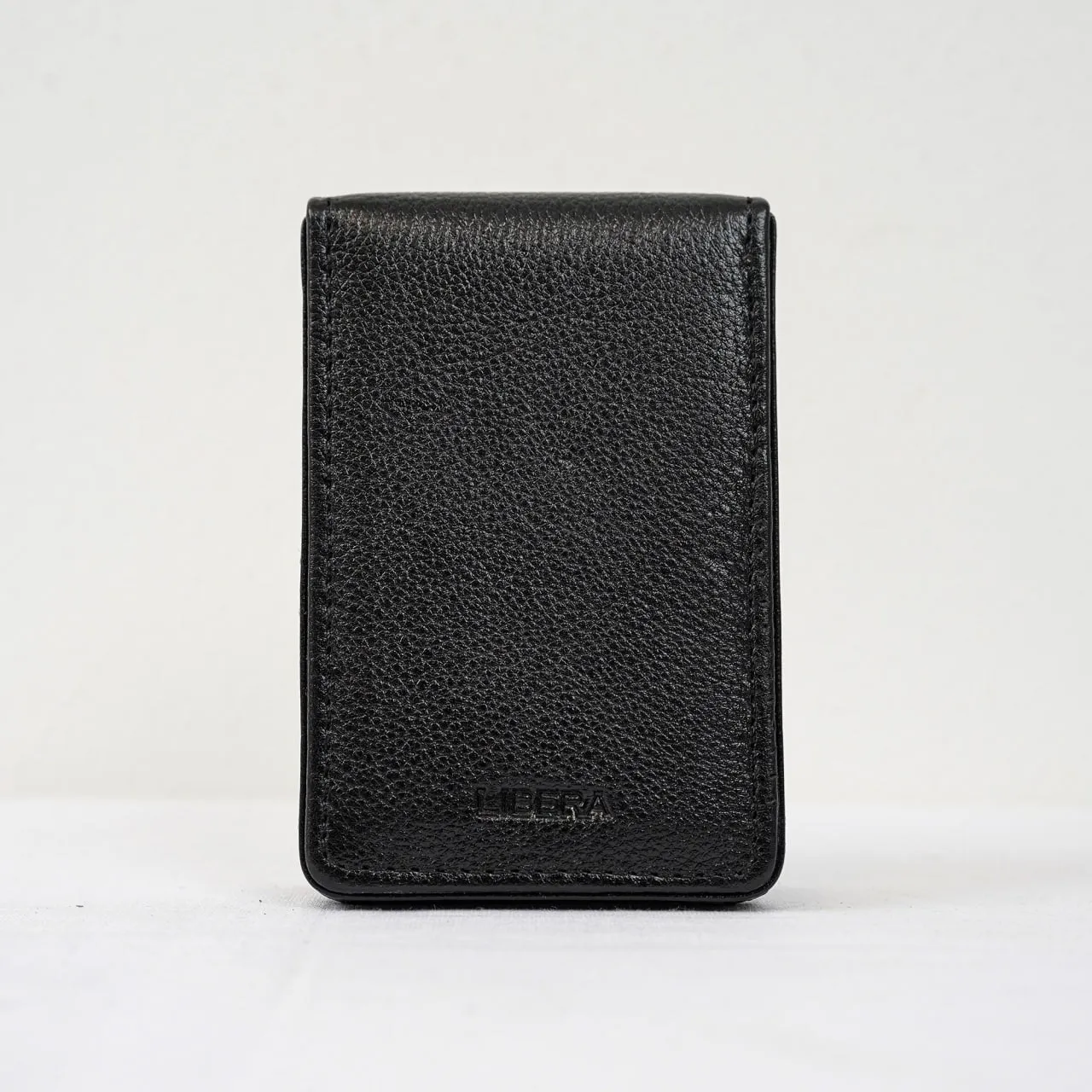 Leather Magnetic Card Holder - Black