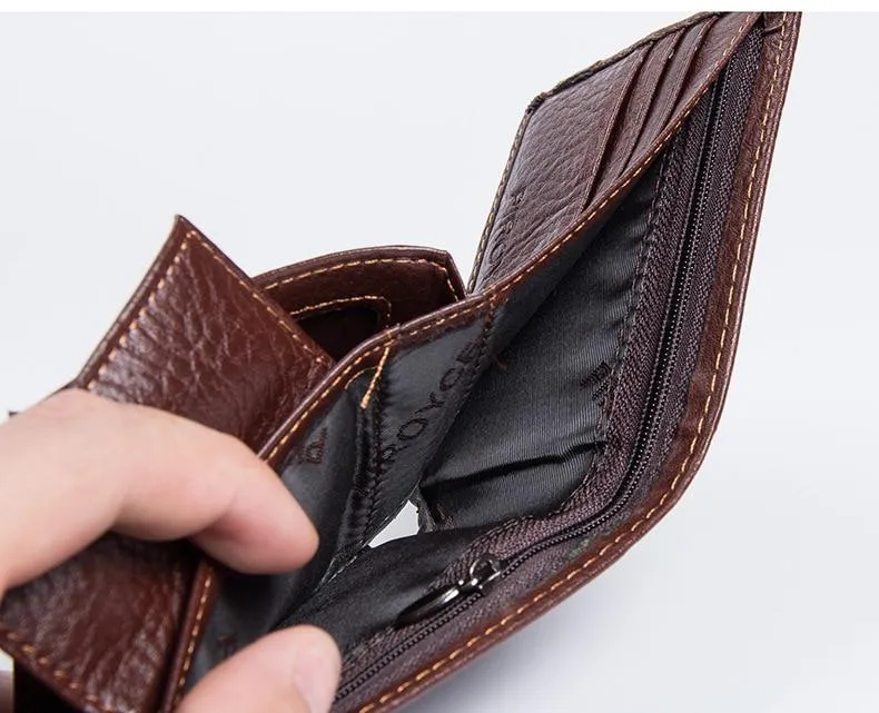 Leather Wallet with Zipper/Coin Pocket