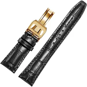 Leather Watch Band Compatible for IWC Replacement Straps Classic Alligator Texture 20mm 21mm 22mm for IWC Big Pilot Spitfire Gun IW5009 IW3777 Rivets Cowhide Watch Strap
