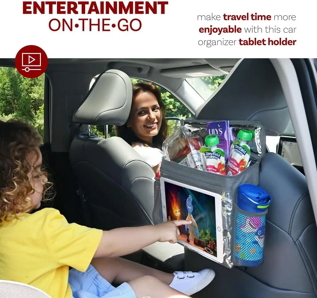 lebogner Car Cooler Organizer   iPad And Tablet Holder, Headrest Hanging Organizer For The Driver Or Passenger, Vehicle Front Or Back Seat Travel Bag, Personal Insulated Storage Bag For Adults & Kids