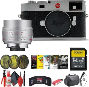 Leica M11 Rangefinder Camera (Silver) (20201)   Leica 35mm f/1.4 Lens   64GB Memory Card   Filter Kit   Corel Photo Software   Card Reader   Case   Flex Tripod   Cleaning Kit   Memory Wallet   More