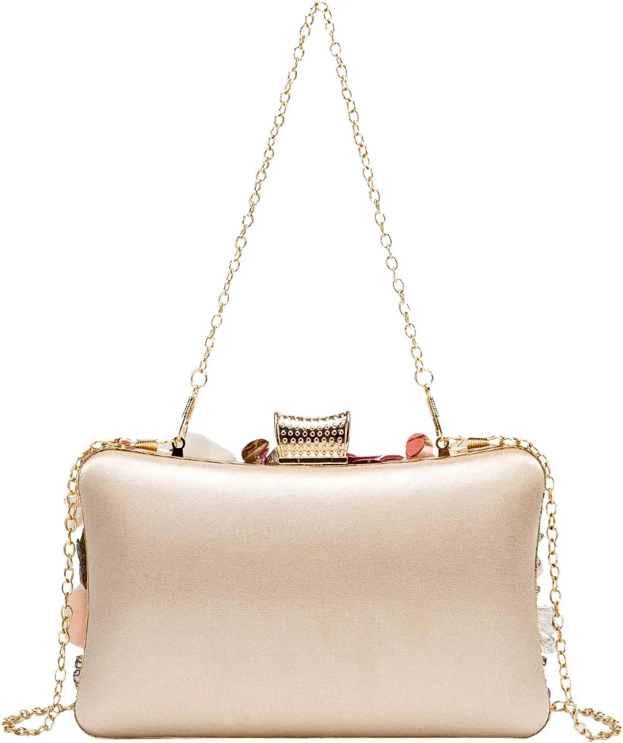 LETODE Flower Clutch Purse Evening Bag for Women Formal Party Handbag Chain Strap Shoulder Bag