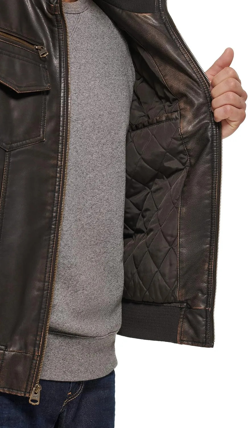 Levi's Men's Faux Leather Aviator Bomber Jacket (Regular & Big & Tall Sizes)