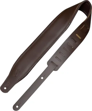 Levy's Leathers 3" Wide Amped Leather Series Guitar Strap with Foam Padding and Garment Leather Backing; Dark Brown (M26PD-DBR_DBR)