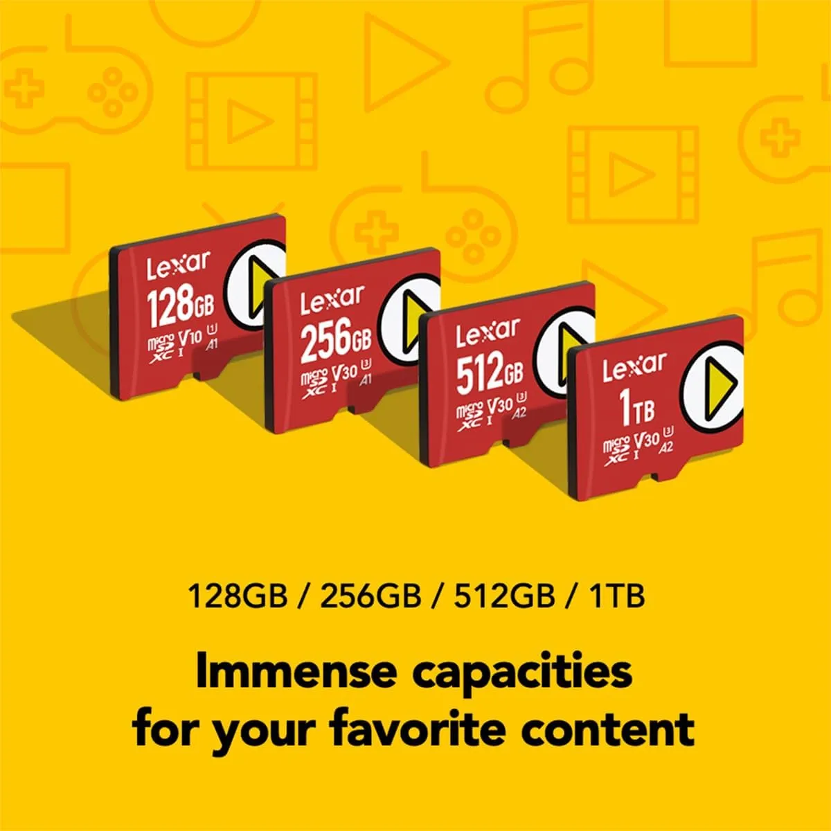 Lexar 1TB PLAY micro SD Card, UHS-I, C10, U3, V30, A2, Full HD, 4K, Up To 160/100 MB/s microSDXC Memory Card, Expanded Storage for Nintendo Switch, Gaming, Smartphones, Tablets (LMSPLAY001T-BNNNU)