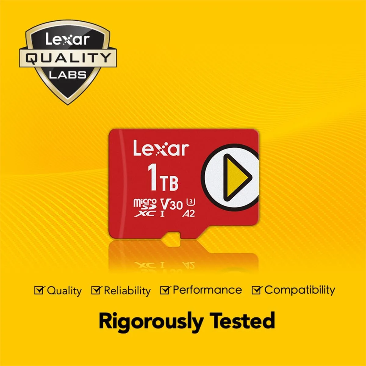 Lexar 1TB PLAY micro SD Card, UHS-I, C10, U3, V30, A2, Full HD, 4K, Up To 160/100 MB/s microSDXC Memory Card, Expanded Storage for Nintendo Switch, Gaming, Smartphones, Tablets (LMSPLAY001T-BNNNU)