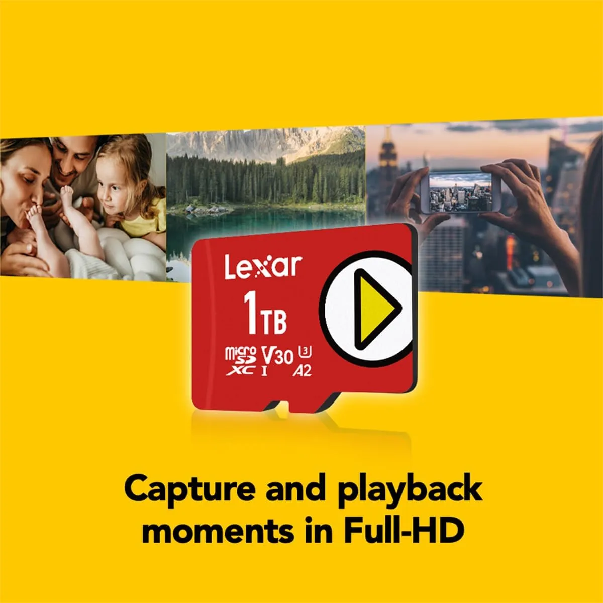 Lexar 1TB PLAY micro SD Card, UHS-I, C10, U3, V30, A2, Full HD, 4K, Up To 160/100 MB/s microSDXC Memory Card, Expanded Storage for Nintendo Switch, Gaming, Smartphones, Tablets (LMSPLAY001T-BNNNU)