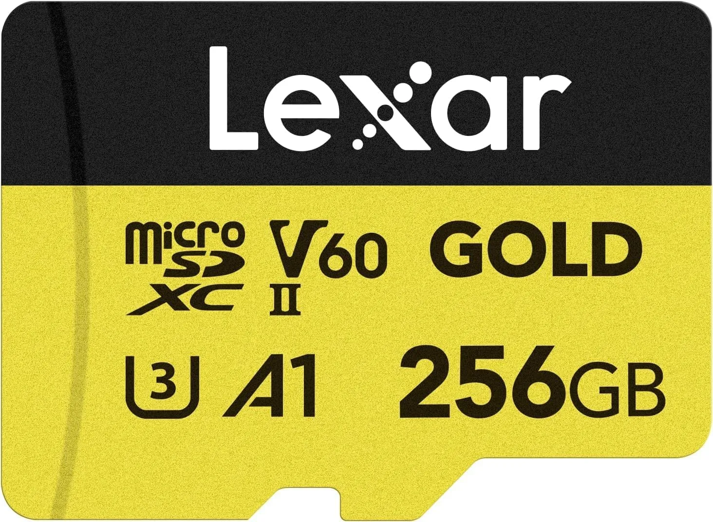 Lexar 256GB Professional Gold Micro SD Card, UHS-II, C10, U3, V60, A1, Full HD, 4K, Up to 280/180 MB/s microSDXC Memory Card, for Drones, Action Cameras, Portable Gaming Devices (LMSGOLD256G-BNNNG)