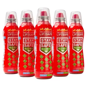 LifeSafe Technologies StaySafe All-in-1 Portable Fire Extinguisher | Easy to Use Compact Fire Spray for 10 Types of Fires | Non-Toxic & Eco-Friendly For Home, Kitchen, Car, Garage, Boat
