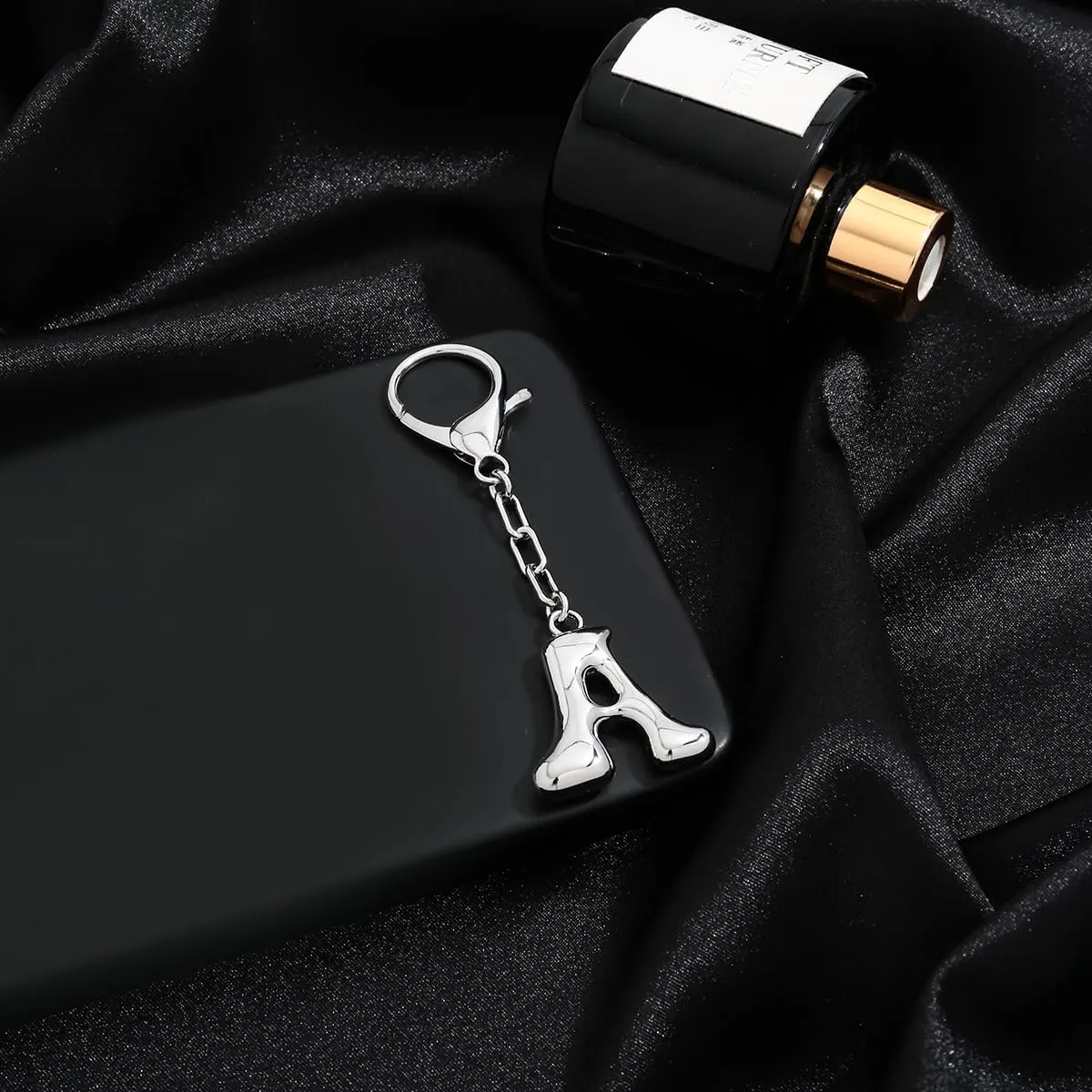 LILIE&WHITE Gold Bubble Initial Keychain For Women Handbag Charms Fashion Alphabet Keychain Accessories Gift