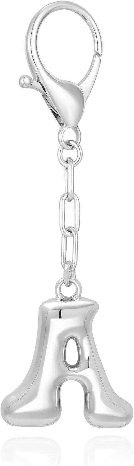 LILIE&WHITE Gold Bubble Initial Keychain For Women Handbag Charms Fashion Alphabet Keychain Accessories Gift